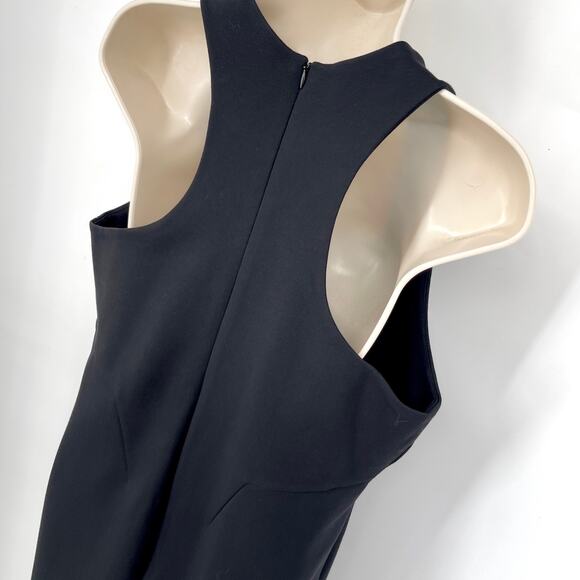 Boston Proper Scoop Neck Racerback Dress Sz 12 Black Sleeveless Bodycon Stretch - Picture 4 of 8
